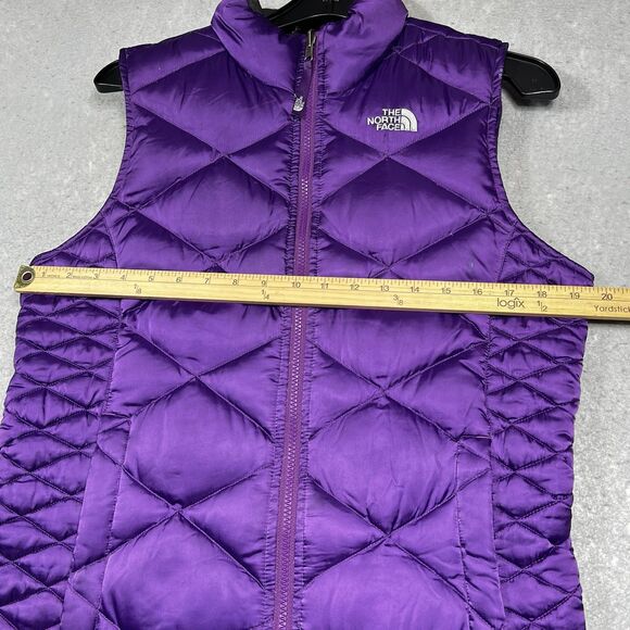 Vintage The North Face Puffer Vest Girls XL Womens Small Goose Down Nuptse 550 - Picture 6 of 12